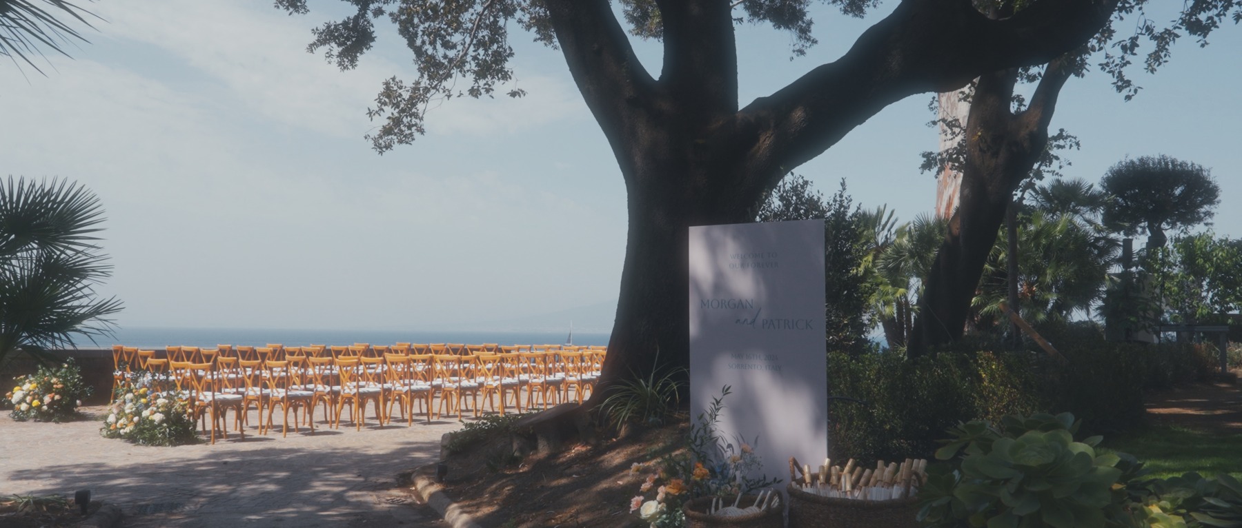 Ceremony seating overlooking the sea