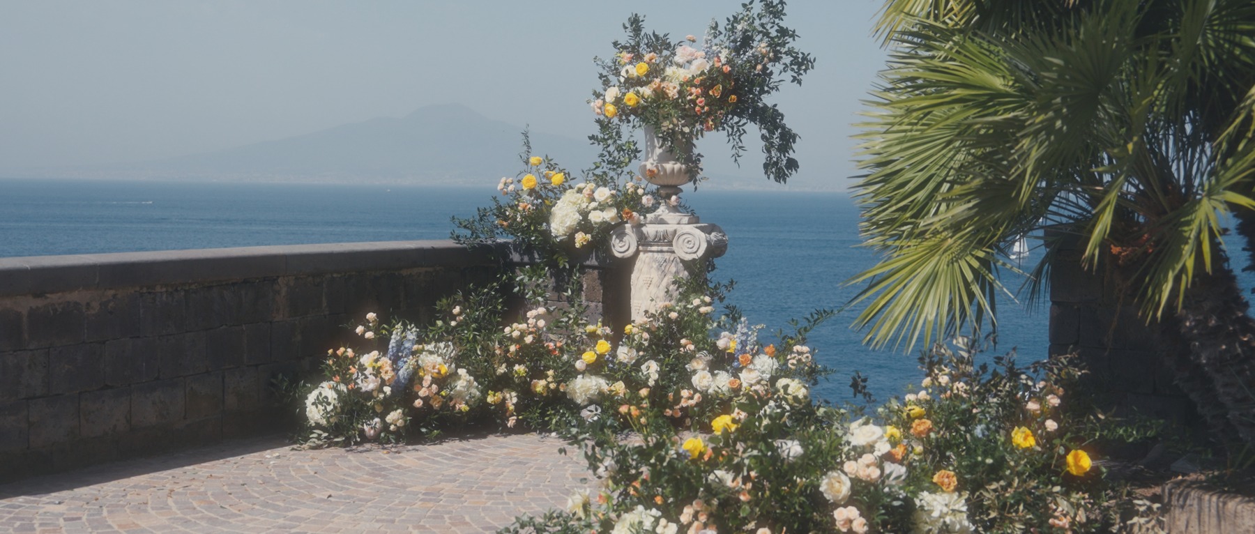 Ceremony flowers beside the sea